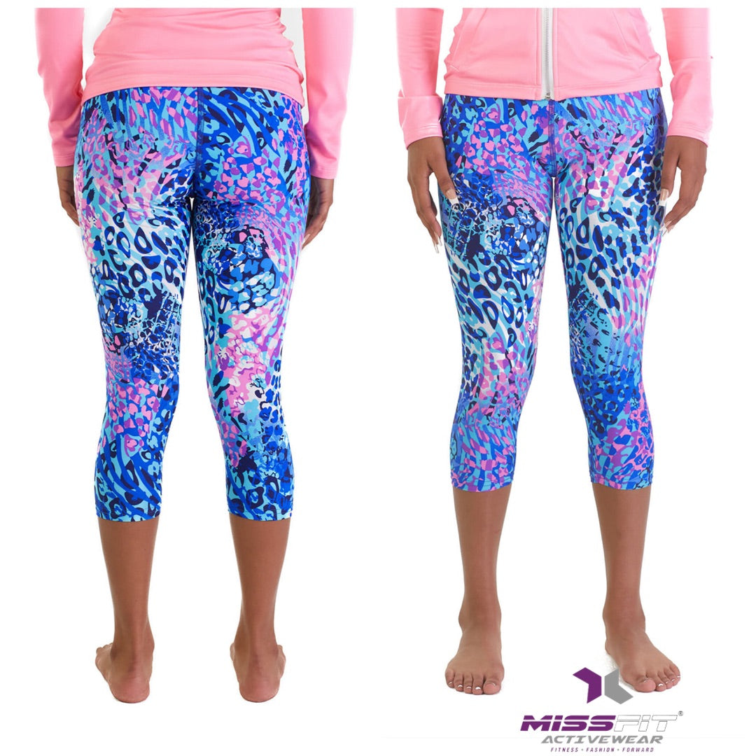 Black embossed leopard print leggings - Capri – Miss Fit Fitness Apparel